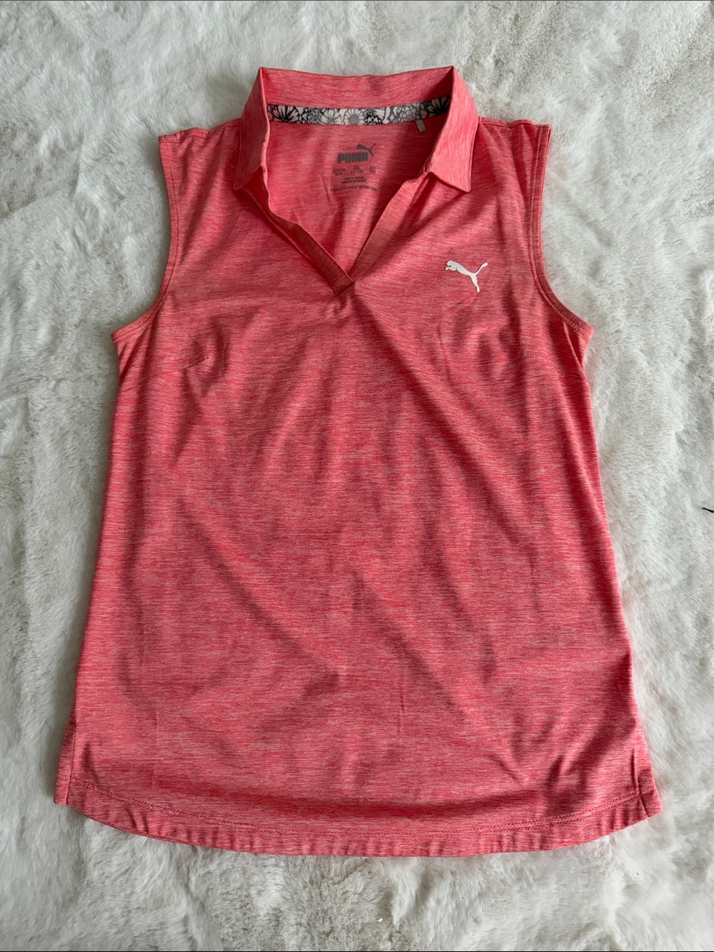 Puma Women’s Coral Pink Sleeveless Polo Tank
